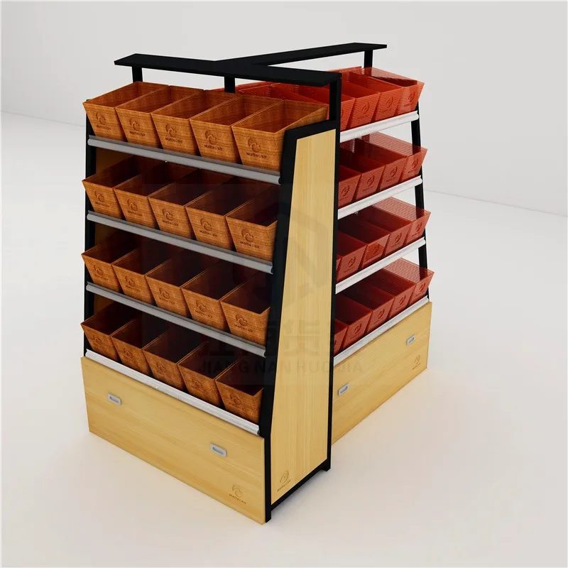 Wholesale shelves wood supermarket customized high-end cosmetics shelves