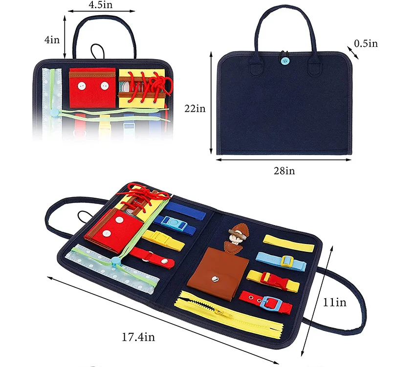 Premium Kids toys Montessori Educational toys Felt Fabric Educational Busy Board for Toddlers