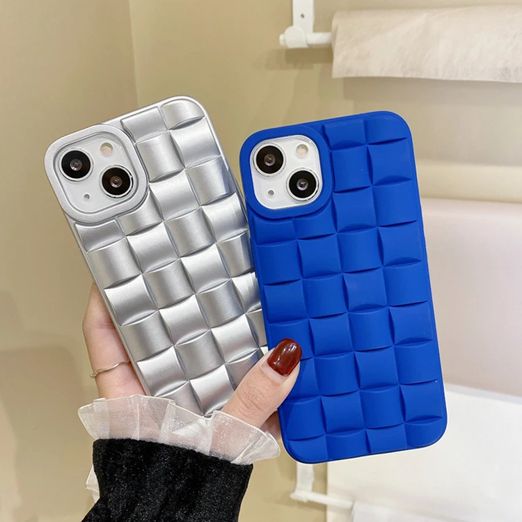 Fashion Phone Case For Iphone 14 12pro 11 Pro Max X Xr Xs Plus Hot Style Design Stereoscopic Checkered Back Cover