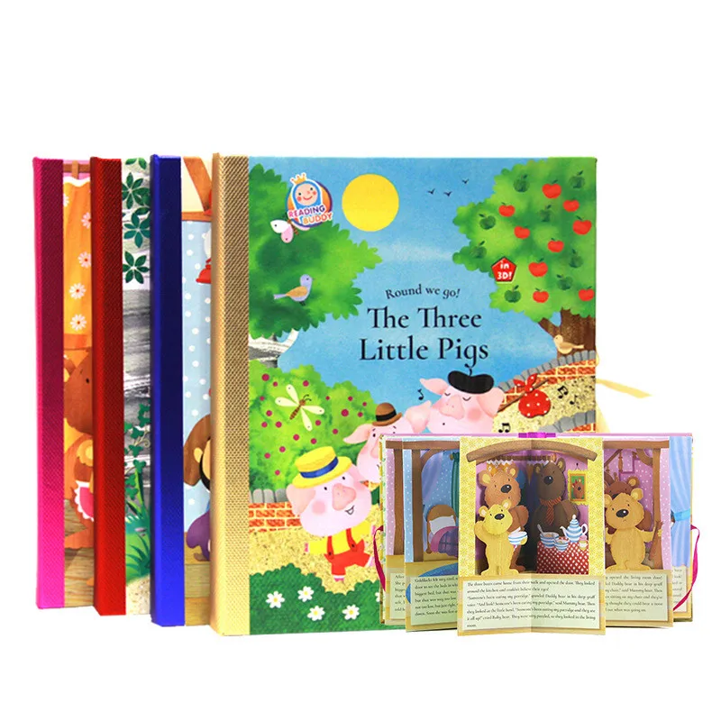 4 книги/комплект 360 Классический круглый едем в сказочном стиле От 0 до 6 лет Детские английские картина история книги