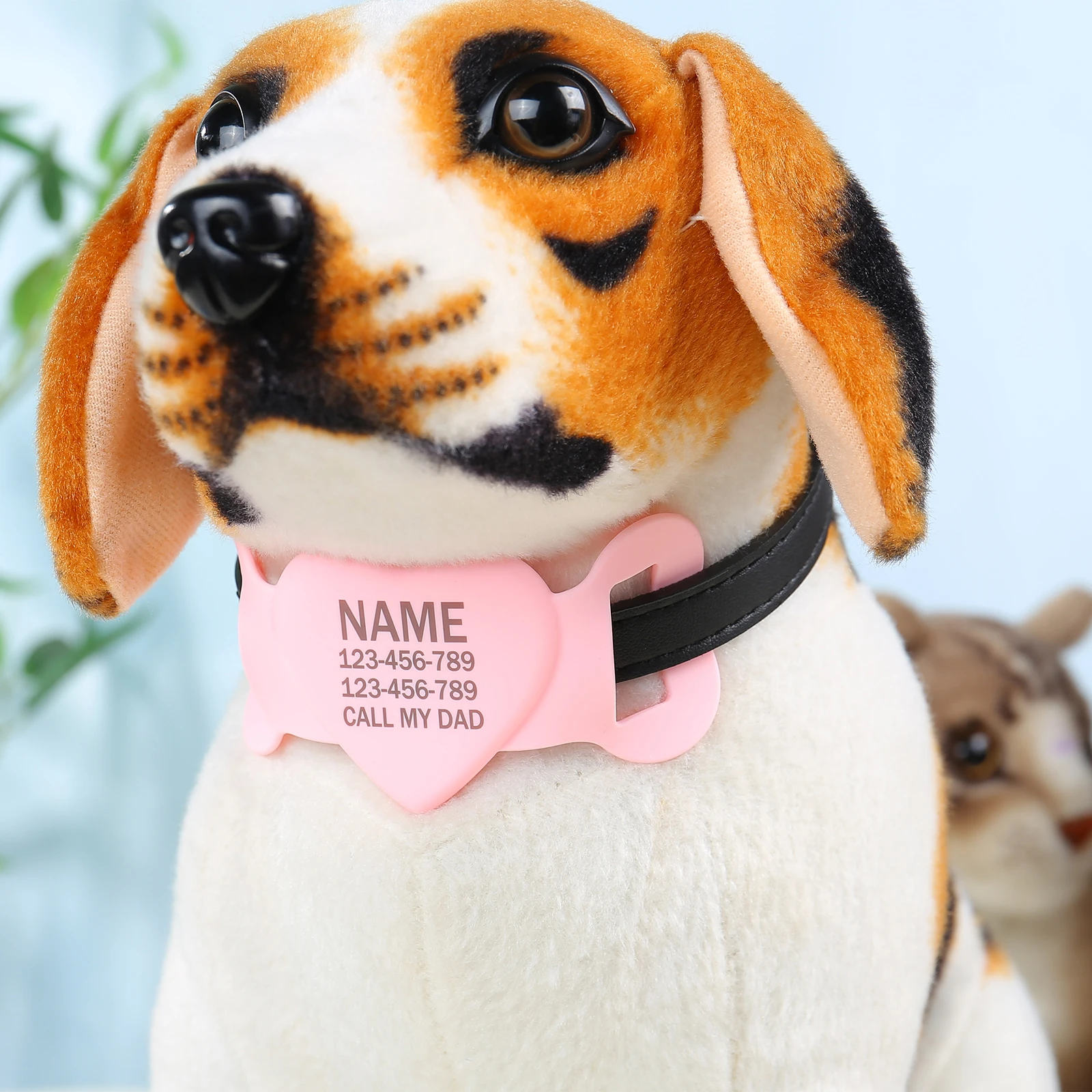 Custom Name Silica Gel Blank Airtag Holder Dog Tag Personalized ID Heart Air Tag Dog Collar