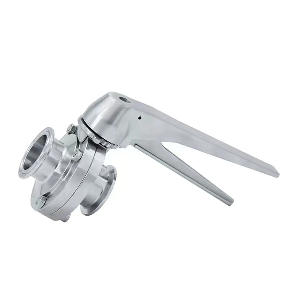 2-inch Three-Clamp Food Grade Stainless Steel Manual Drive Sanitary Butterfly Valve With Stainless Steel Handle