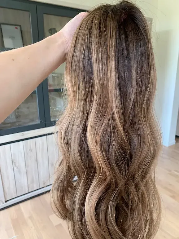 Super Natural Raw Quality Ash Brown Medium Length Glueless Virgin Russian Cuticle Human Hair Lace Front Wigs Double Drawn