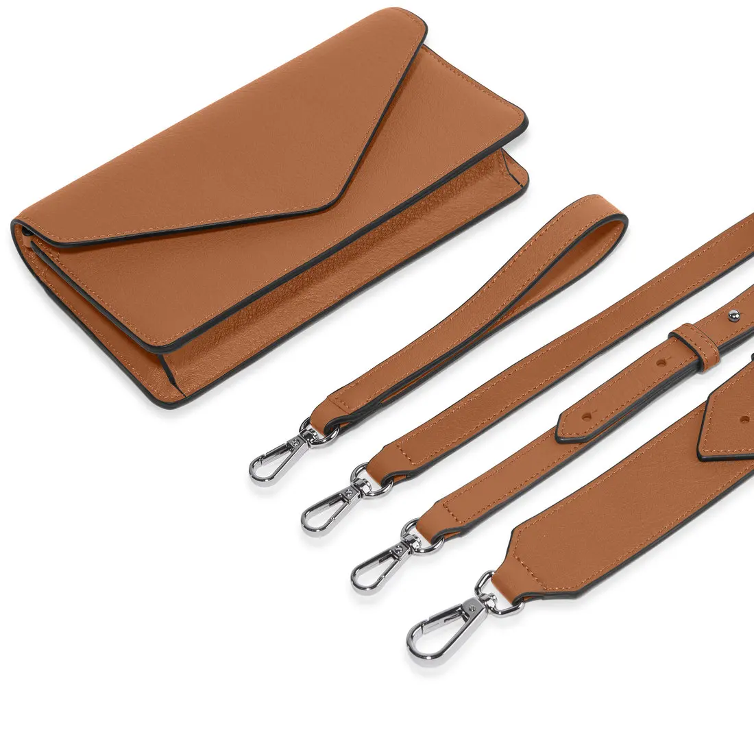 Clutch Envelope Wallet PU Leather Ladies Long Purse Wallets For Women with Straps