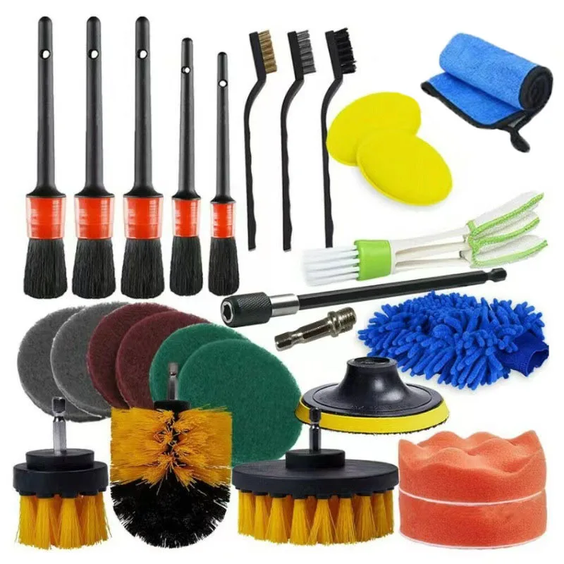 Car Wash Cleaning Tools car cleaning kit Set with Storage Bag Towels Applicator Pads Sponge Wheel Brush kit washing tool kit