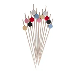 Disposable 100% Bamboo Cocktail Skewers Colorful Bamboo Sticks With Fruit
