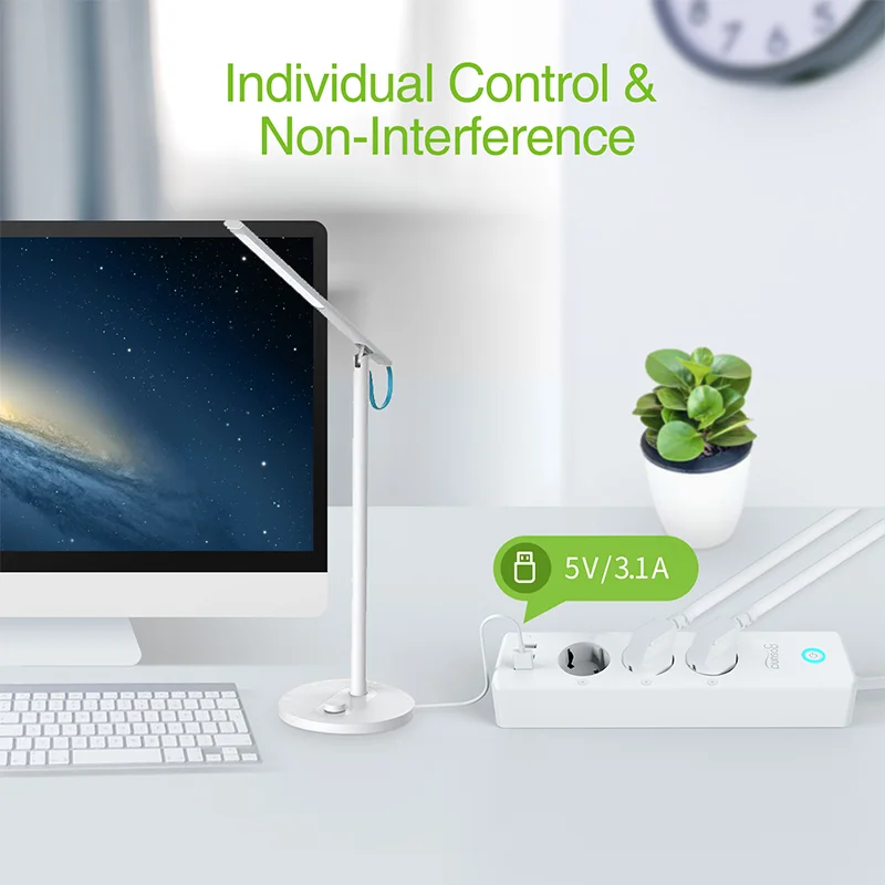 Original factory supply Gosund smart multi plug 3 AC outlet extender EU socket surge protector universal power strip