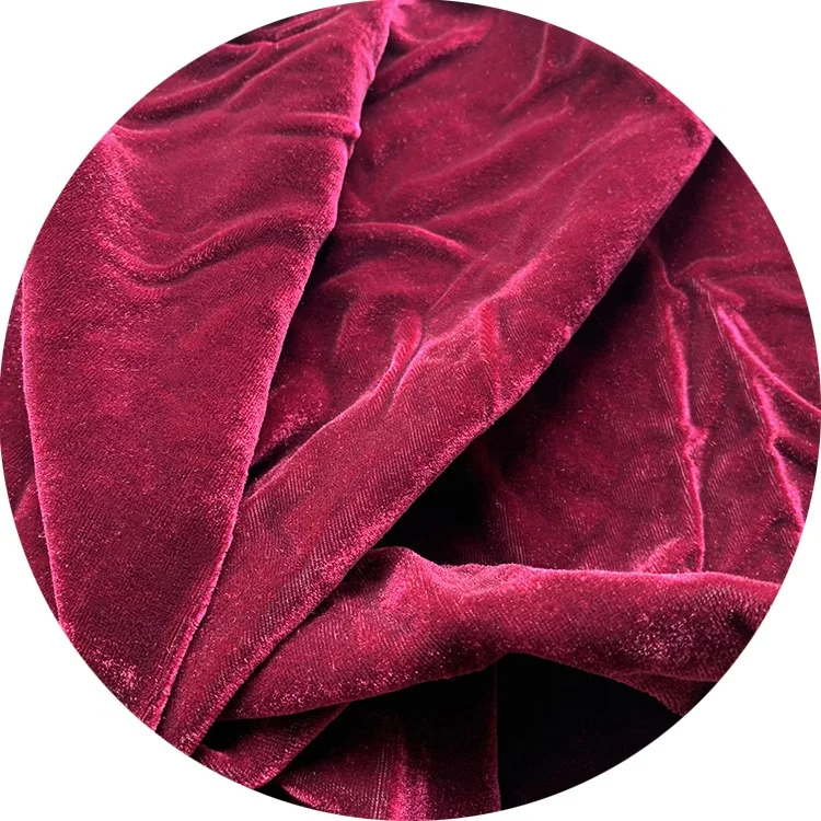 Wholesale solid color Dyed Soft  Rayon Silk Blend Velvet Clothing Upholstery Fabric