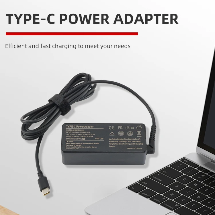 Universal Input DC Plug Quick 45W Type C Fast Adapter Charger For Laptop