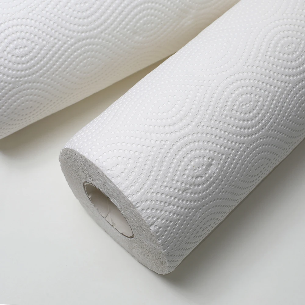 Big Roll Paper Towels Seasonal Print 2 Pack Wholesale Bulk Kitchen Towel Ply High Quality White Hygienic Embossed Cheap