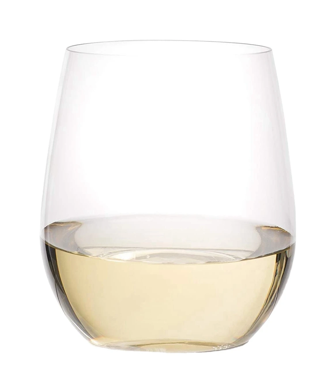 12 oz Eco Reusable Bar Glassware Customized PET Plastic Wine Glasses with Gold Rim Stemless Cup for Party Juice & Wine