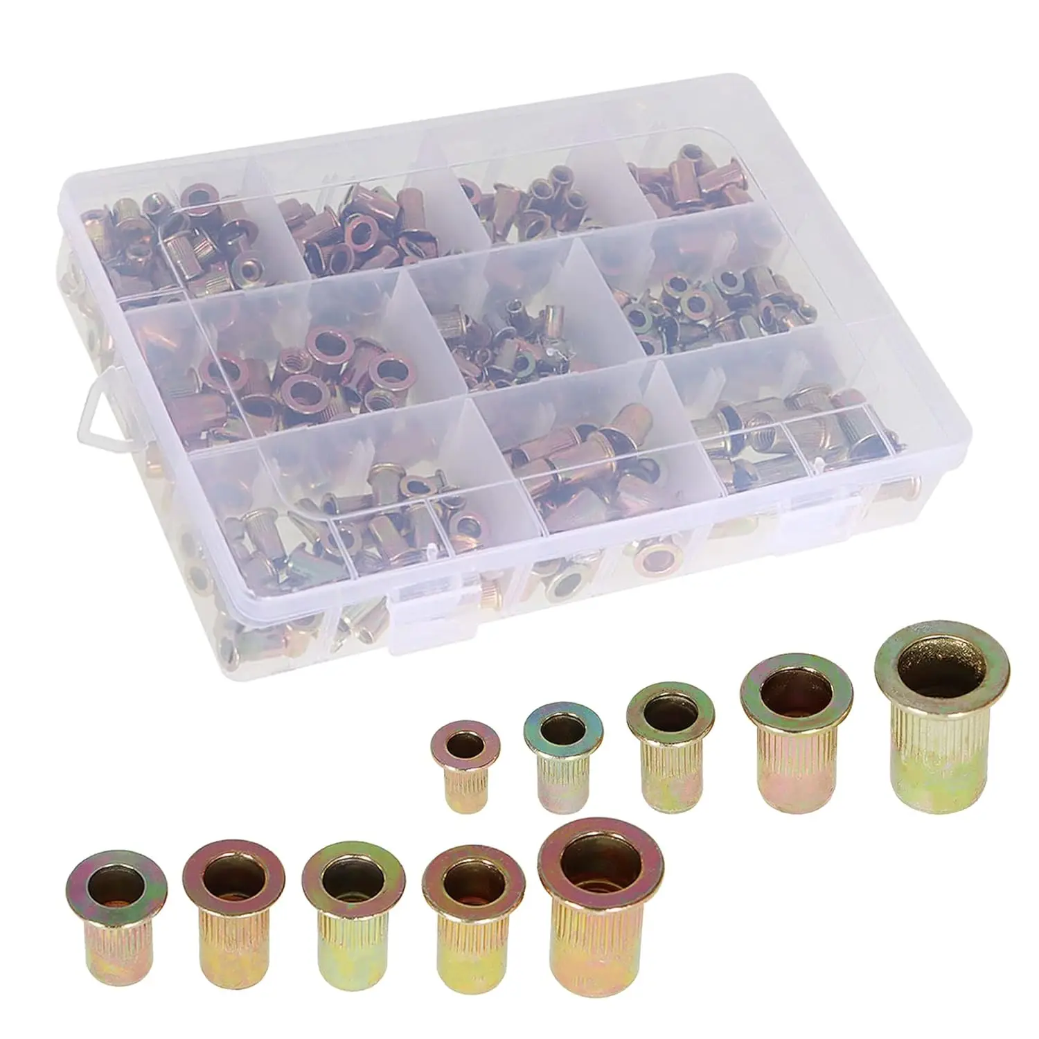 Carbon Steel Rivet Nuts Flat Head Threaded Insert Nutserts