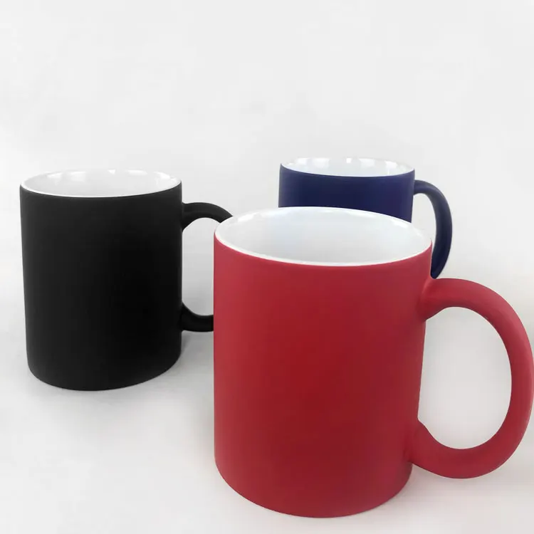High Quality Round Handle Matt Magic Mug Color Changing Mug