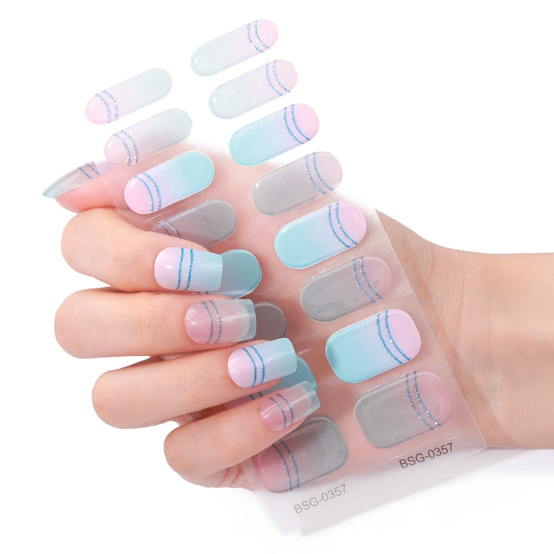 personal branding 100% nail polish High brightness durability Easy Return thick semicured UV Nail gel strip