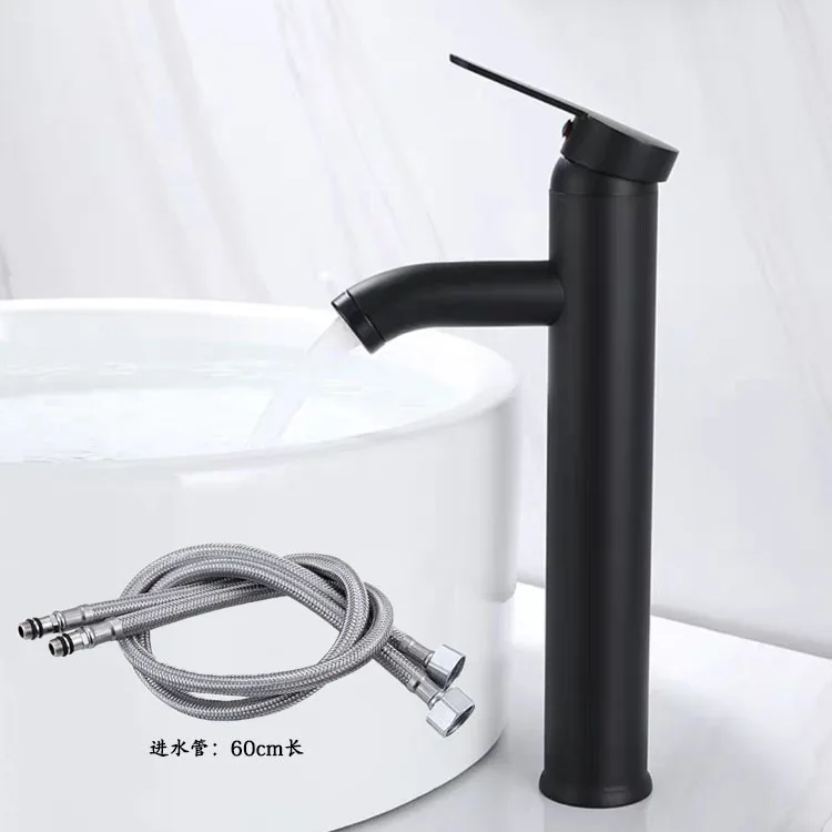 GALENPOO Black Bathroom Sink Faucet Single Handle Tall Vessel Sink Faucet Vanity Bathroom Faucet Basin Mixer Tap