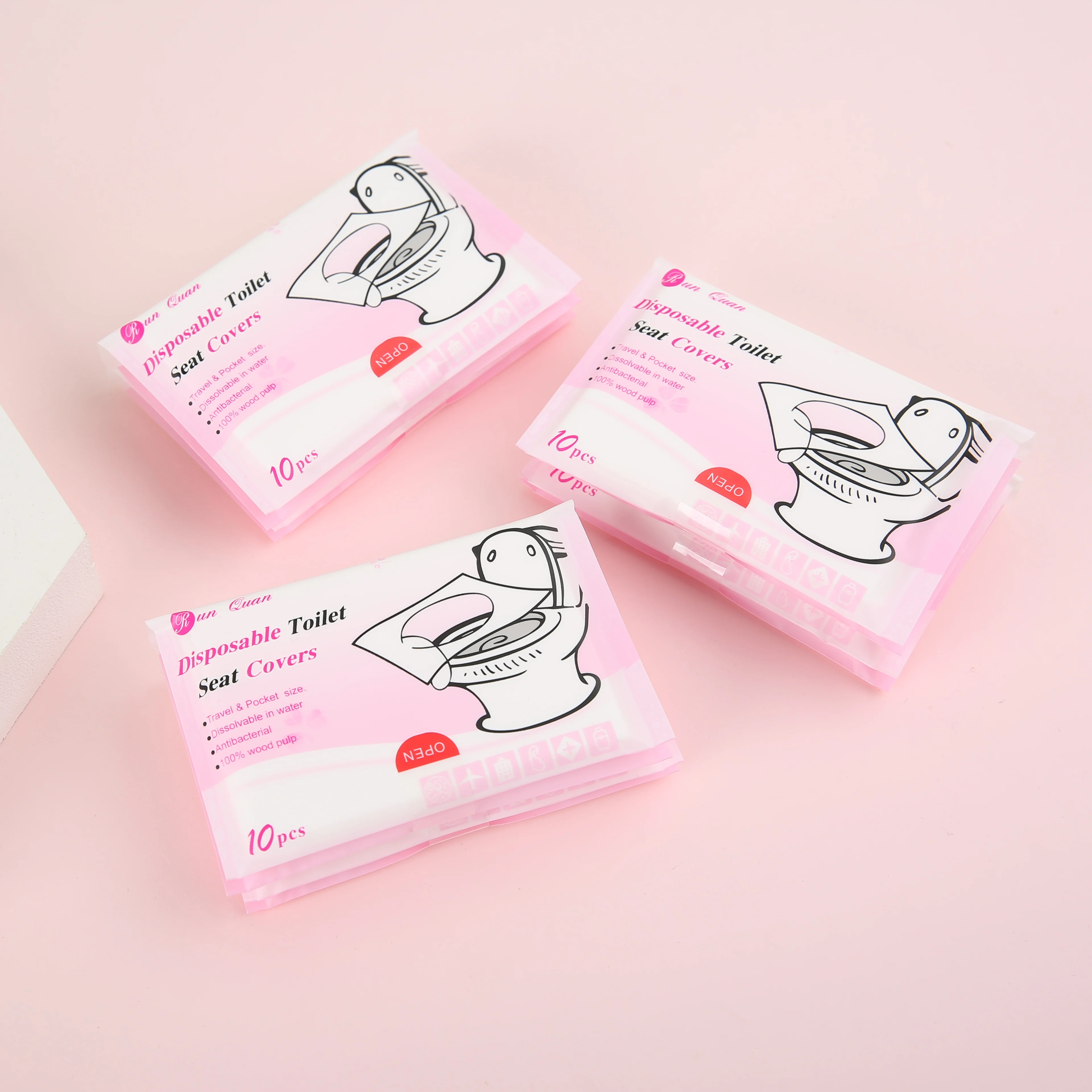 OEM Individual Pack 10 PCS 16 g Wood Pulp Disposable Toilet Seat Cover Paper For Child Potty Training