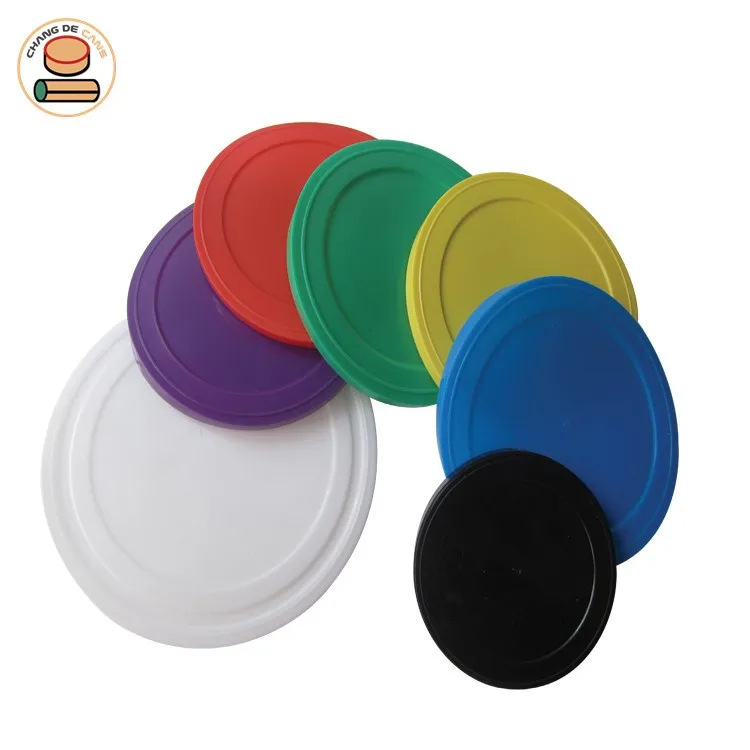 Plastic bottle can cover caps plastic lids for cans paper tube accessories plastic can cover different colors