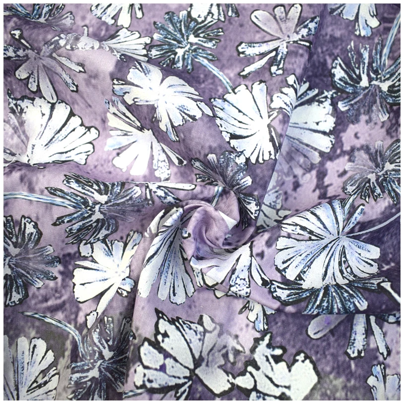 Leisure Simple Flower Printed Woven Cotton Linen Home Decorative Blended Fabric