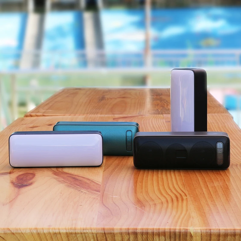 Factory Price Portable Wireless Waterproof Fm Radio 1200Mah Subwoofer Stereo Party Led Light Speaker