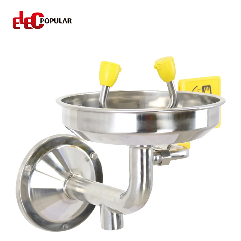 Elecpopular 2023 Hot selling wall mounted eye washer stainless for emergency with round base