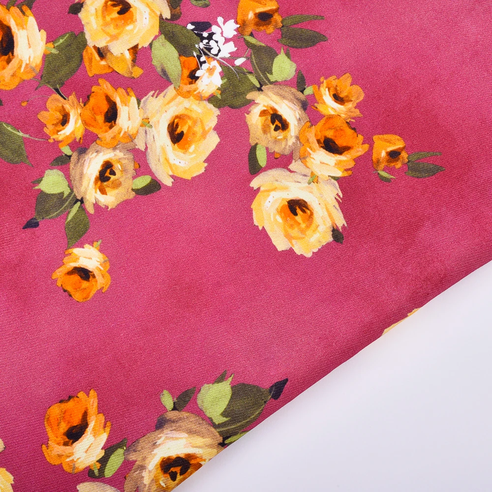 Factory cheap price digital printing 66%viscose 34%rayon woven fabric  for clothes