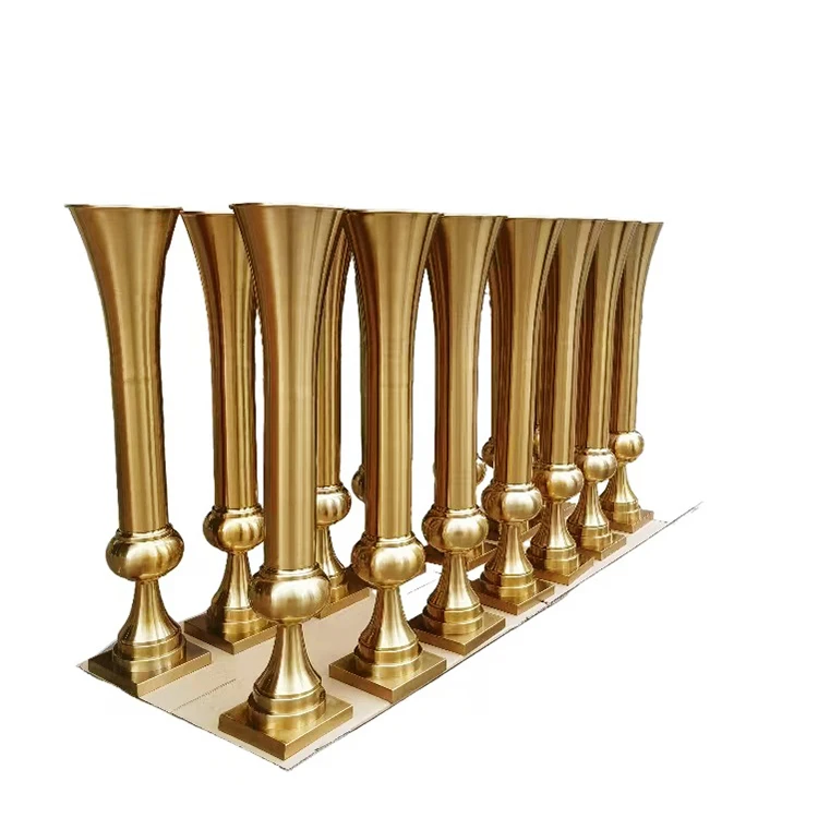 Hot Sale Large Wedding Metal Flower Vase Centerpieces Table Decorations Tall Gold Metal Vase