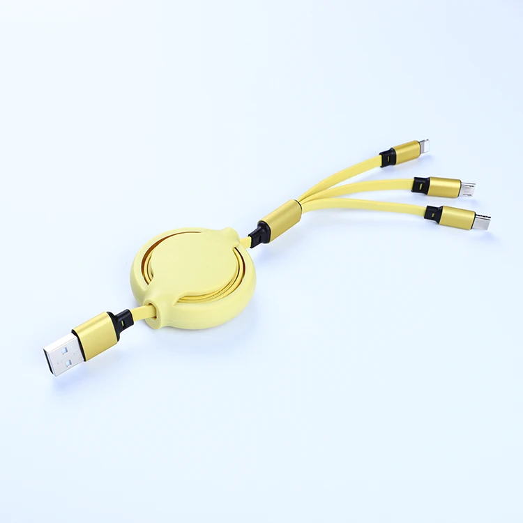Универсальный Выдвижной Многофункциональный зарядный USB-кабель 3 в 1 с логотипом под заказ 3 в 1 для мобильного телефона