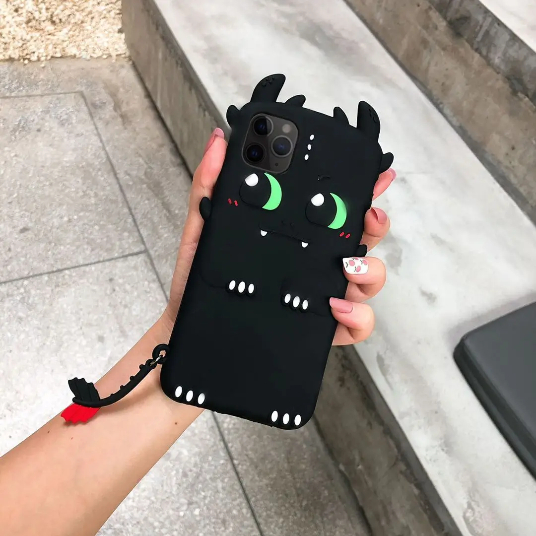 Cartoon Dragon Soft Silicone Case For iPhone 13 12 11 pro max 6 7 8 Plus Phone case cover For iPhone X XR XS MAX