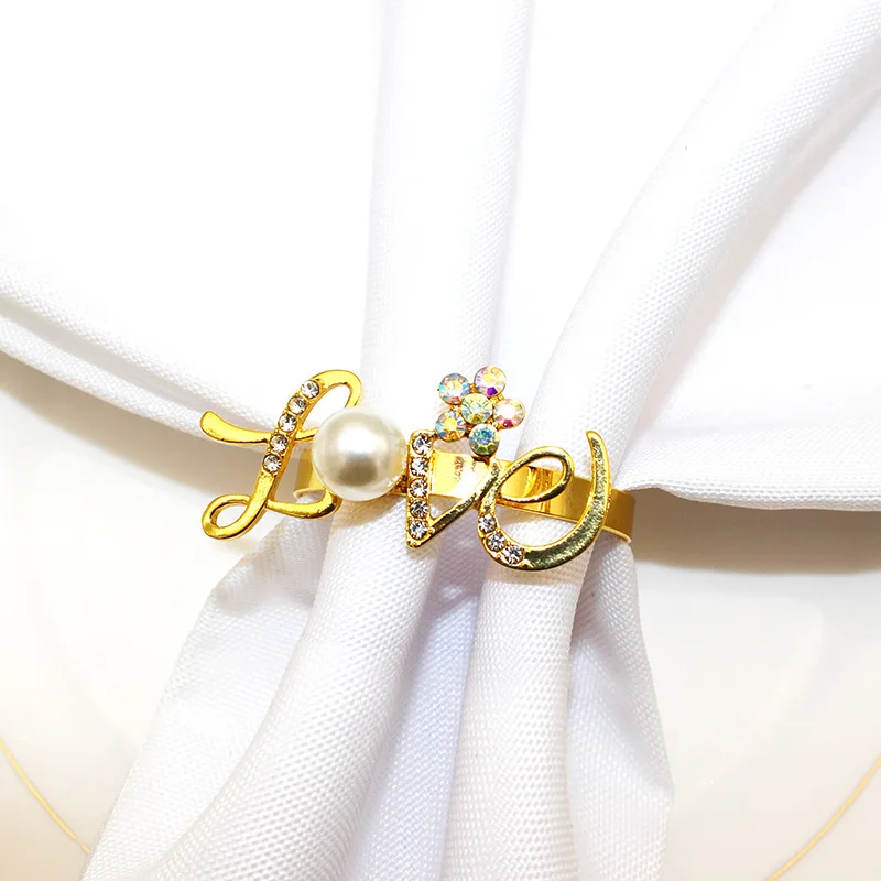 LOVE Diamond Encrusted Napkin Ring for Wedding Party