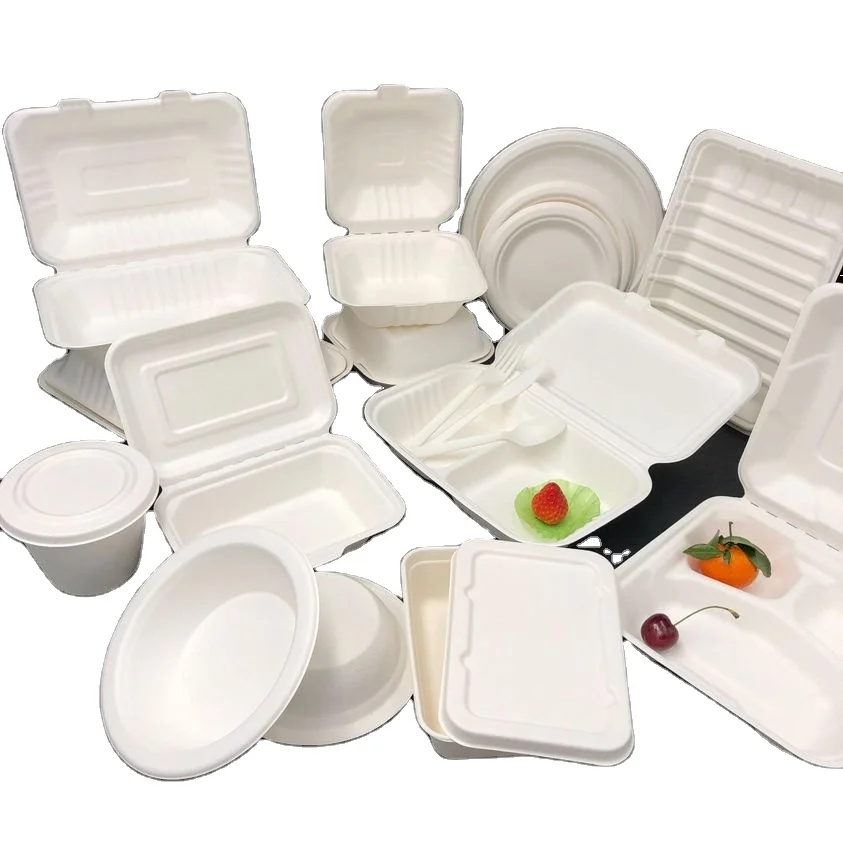 Оптовая продажа экологически чистый одноразовый мешок сахарного тростника Bento Ланч-бокс контейнер для еды на вынос чистых продуктов
