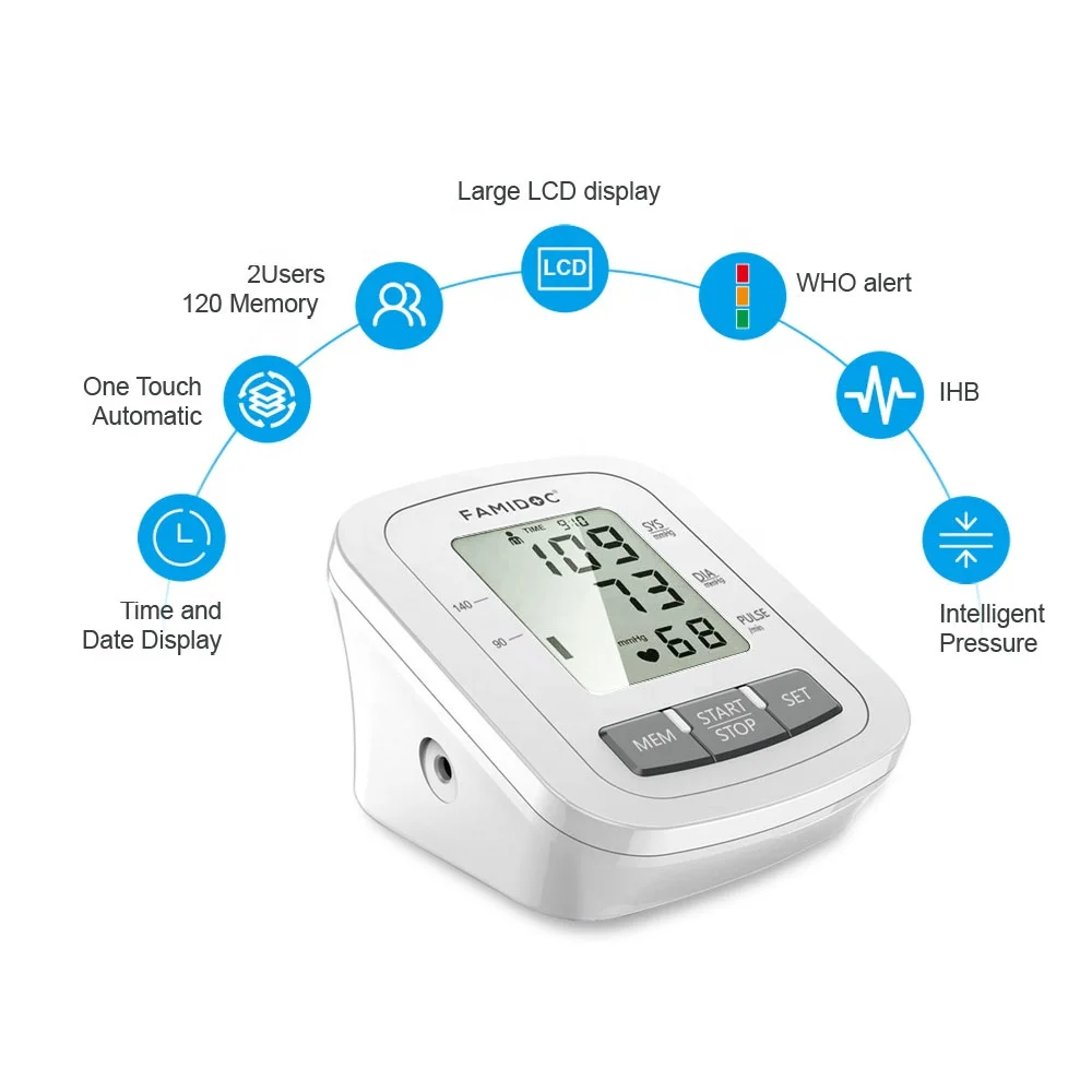 Cuff Upper Arm BP Machine Sphygmomanometer Blood Pressure checking Meter Household Electric Digital Tensiometer