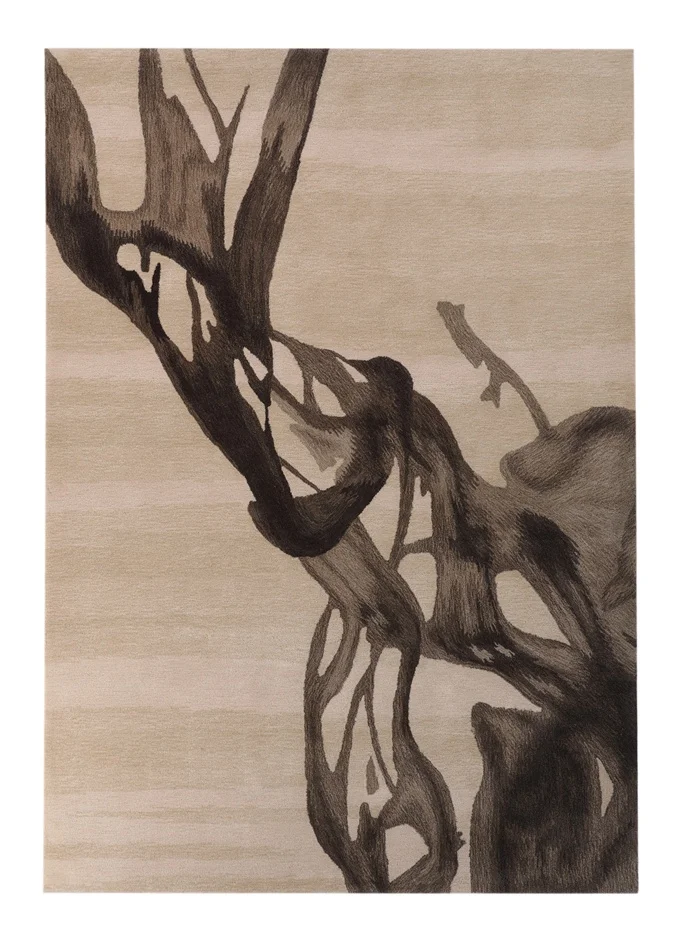 Beige Oriental Abstract Style Custom Area Rug Flooring Carpet For living room