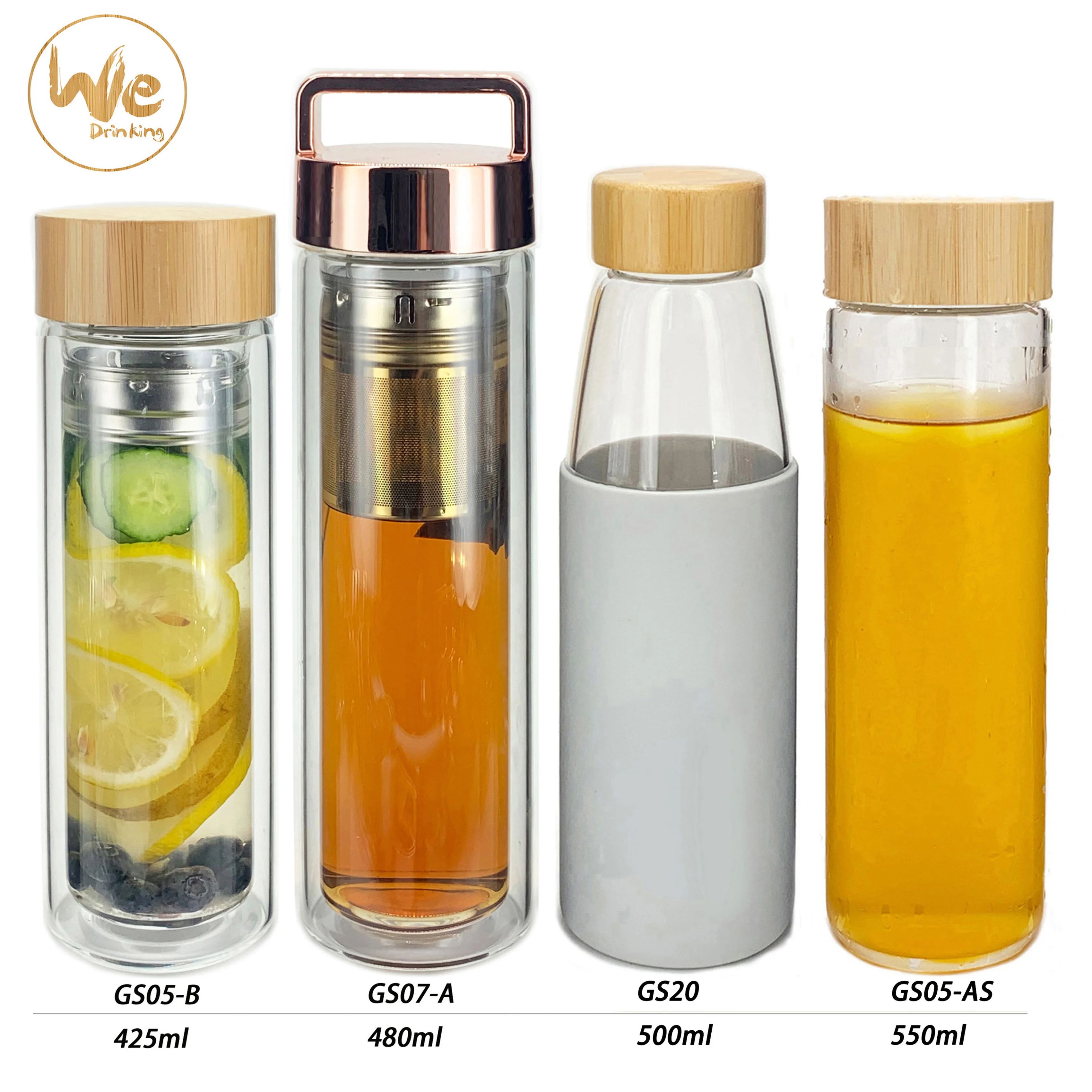 BS01 500ml 17oz Vacuum Insulated Bamboo Infuser Bottle