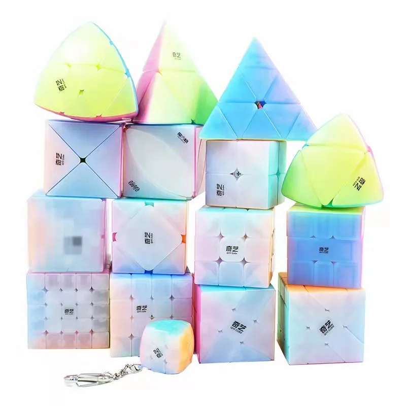 3x3 Jelly Speed Cube  QiYi Triangle Stickerless Magic Cube Puzzle Toy