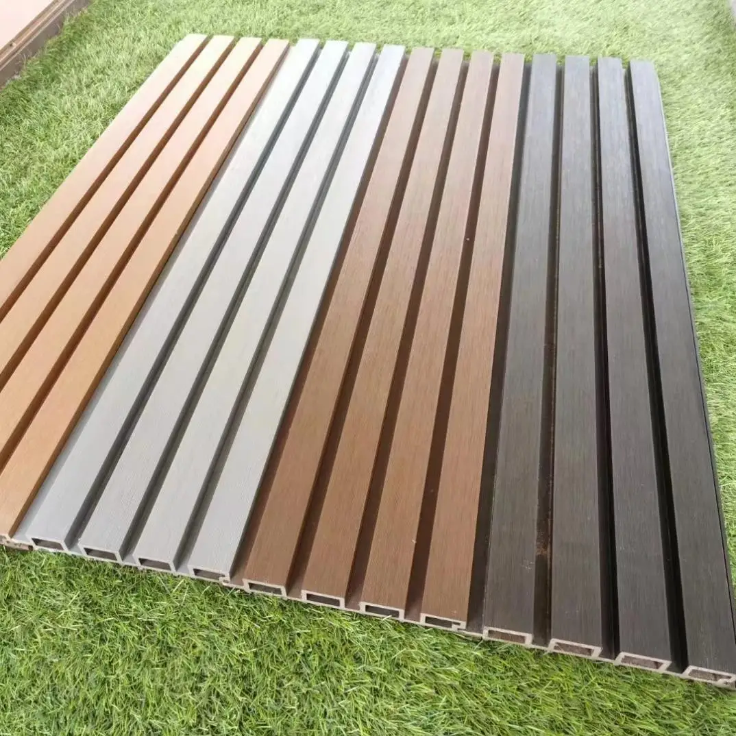 Wpc Fluted Wall Exterior Anti-UV Wood Plastic Composite WPC Wall Panel