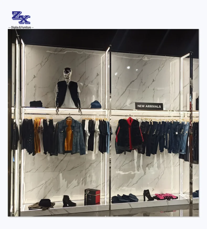 High End Shop Fittings and Displays for Fashion Clothing Boutique Store Display Fixtures Clothing Display Racks