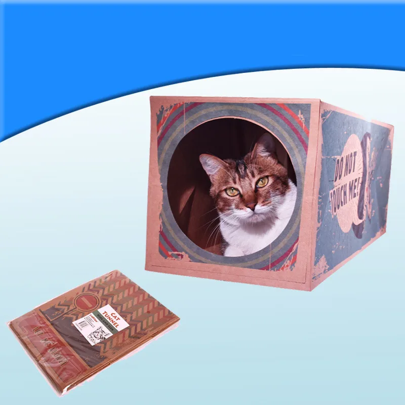 Cat pet supplies Cat toys foldable two channel tunnel paper cat house
