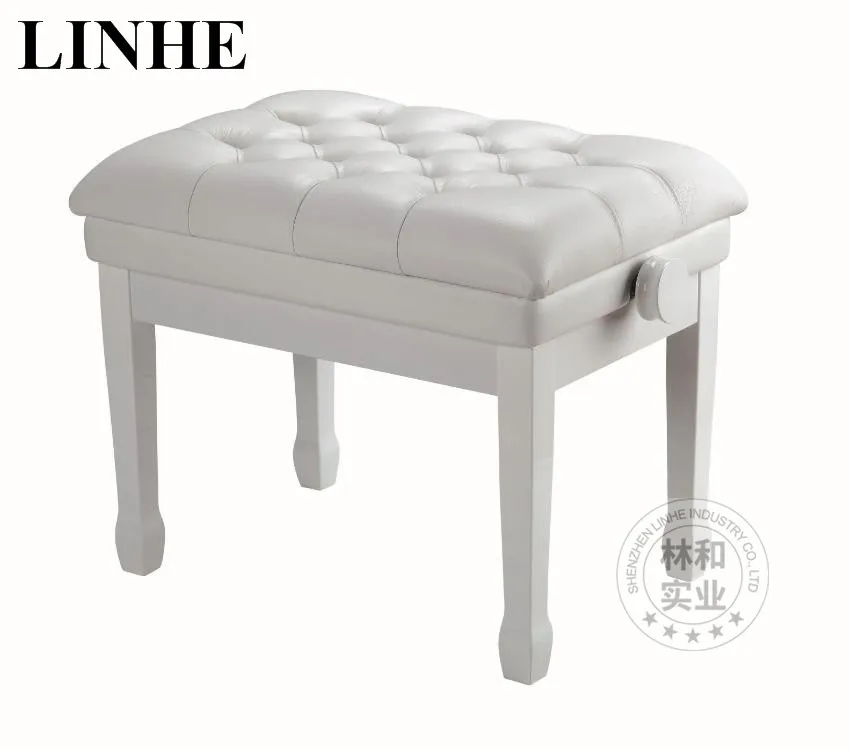 
Modern piano accessories solid wooden deluxe piano stool customized walnut adjustable instrument piano bench 