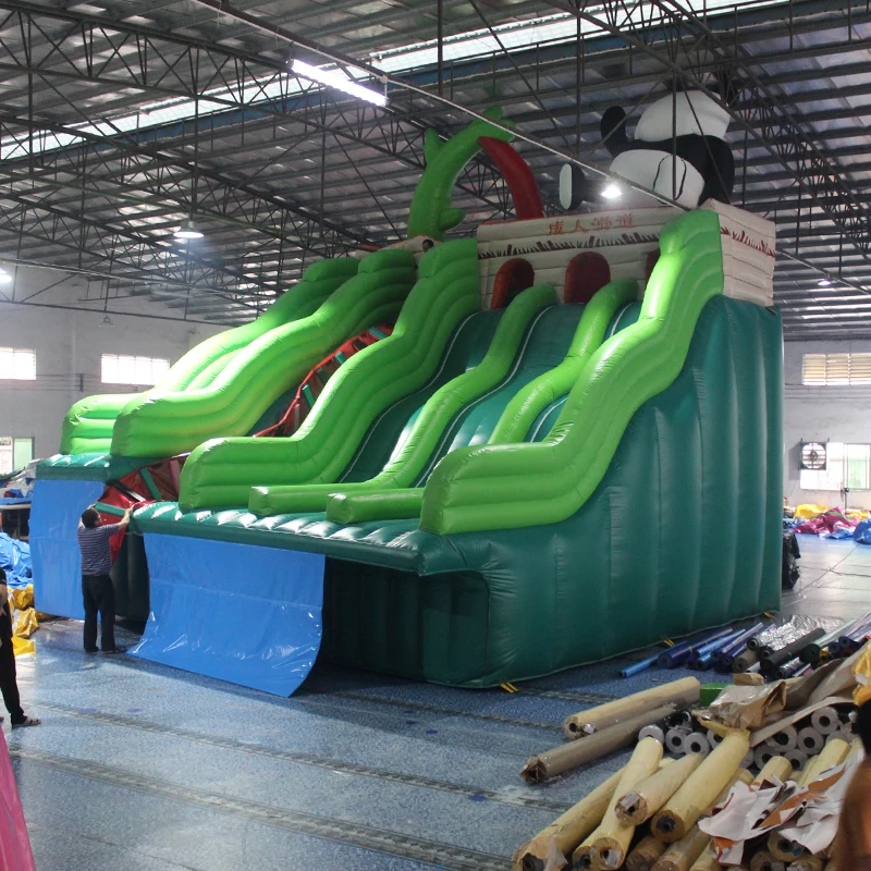Four channel panda  inflatable water slides  inflatable commercial water park aqua park equipment giant inflatable water park
