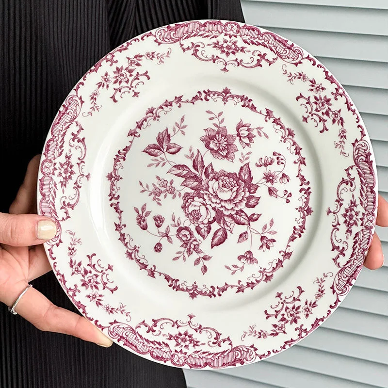 Exquisite Ceramic Plate Round Plate Dish Plates for Restaurant 11 Inches