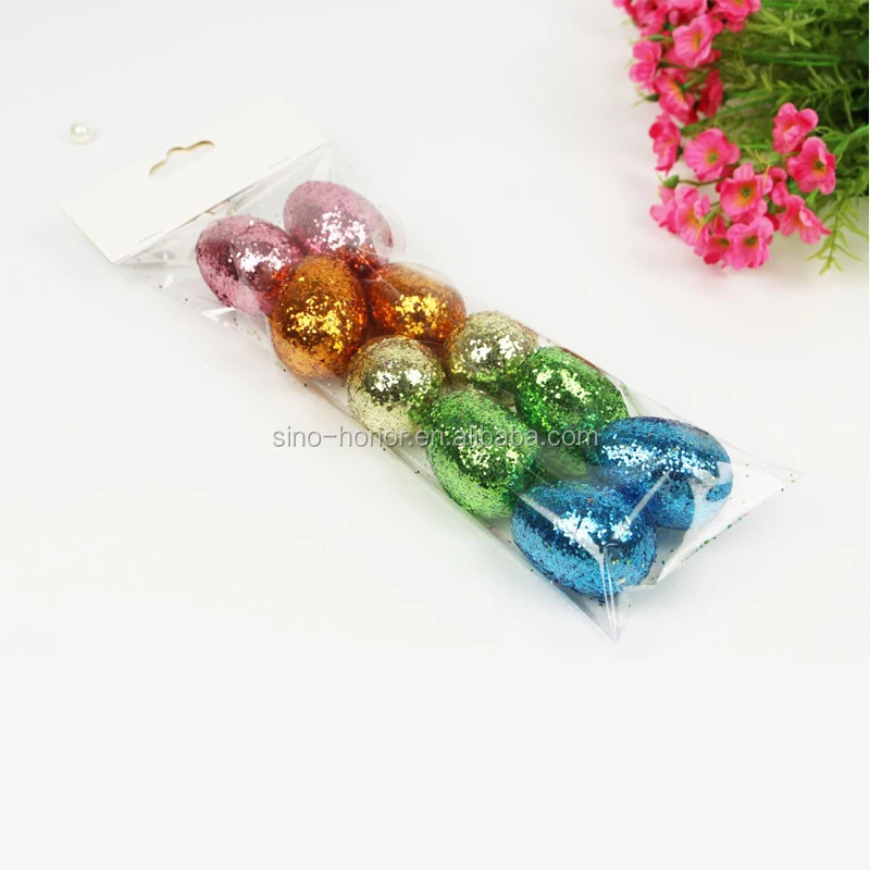 6.2*4.2cm plastic easter eggs for sale small egg cute glitter egg