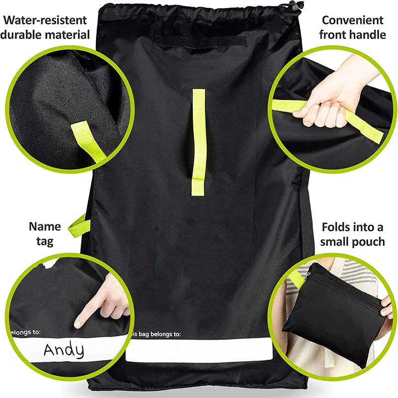 Heavy Duty Foldable Durable Car Seat Backpack Travel Baby Gate Check Bag Car Seat Travel Bag