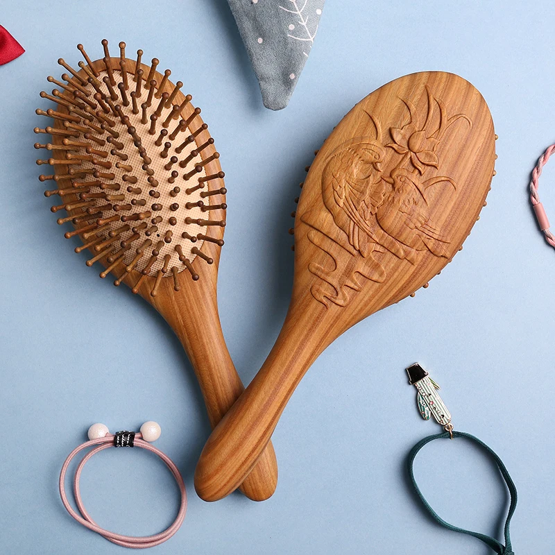 OEM manufacturer other gifts wood comb massage hairbrush air cushion comb customization