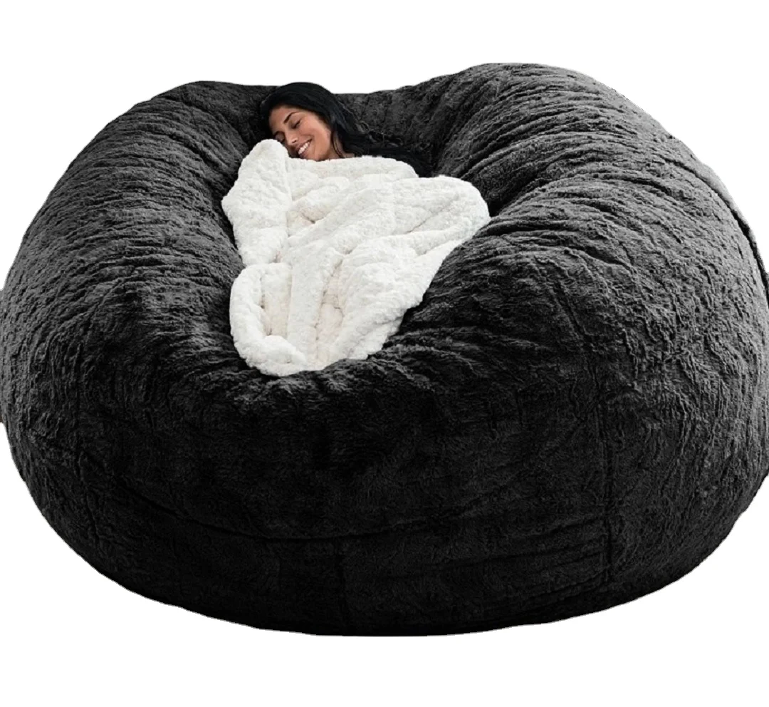 extra large memory foam lazy filling giant round beanbag living room bean bag sofa chair bed Lazy sofa beanbag fake fur beanbag