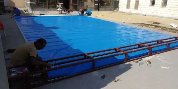 Automatic solar cover blanket PVC canvas swimming pool swimming pool cover roll 24V tubular motor