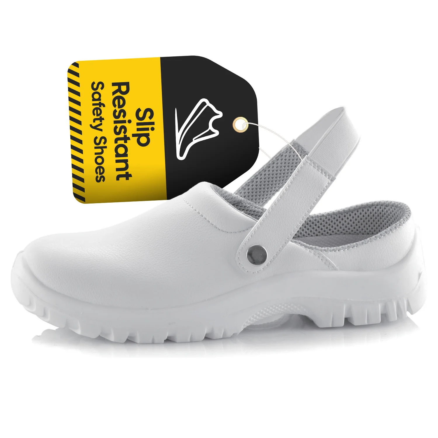 Anti Slip White Chef Work Shoes Kitchen Safety Trainers Lady & Women in KFC Food Industry,  Restaurant, Cleanroom, Laboratory