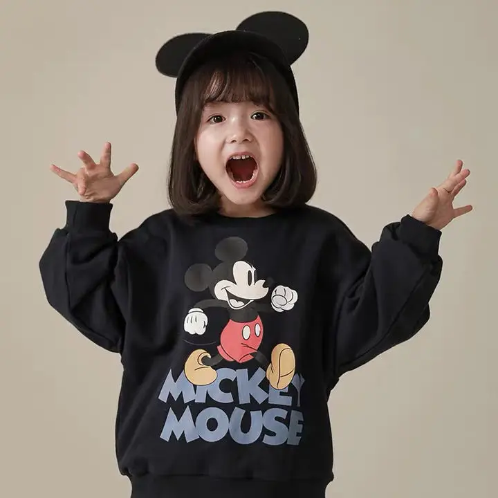 Hot sale 100% cotton cartoon print popular cartoon character baby sweatshirt tops 3-8 kids little girl children colorful tops