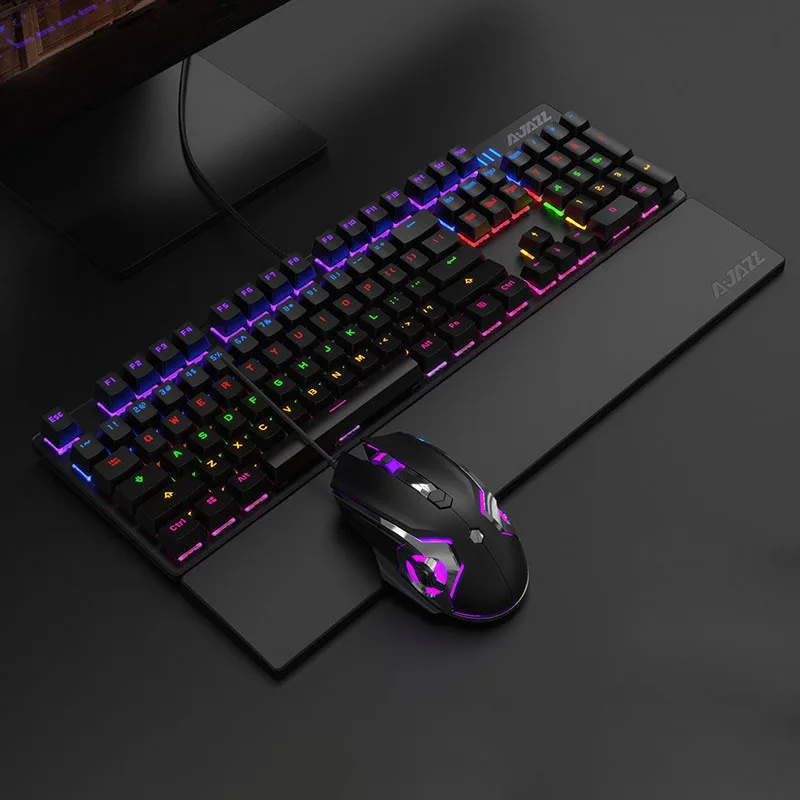 AJAZZ 100% Mechanical Keyboard Mouse and Headset High-quality Combination of Backlit Gaming kit Suitable for Gamers