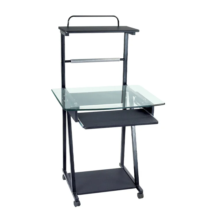 glass room table glass desk cheapest office glass tablet metal promotion table particle board metal frame with print board