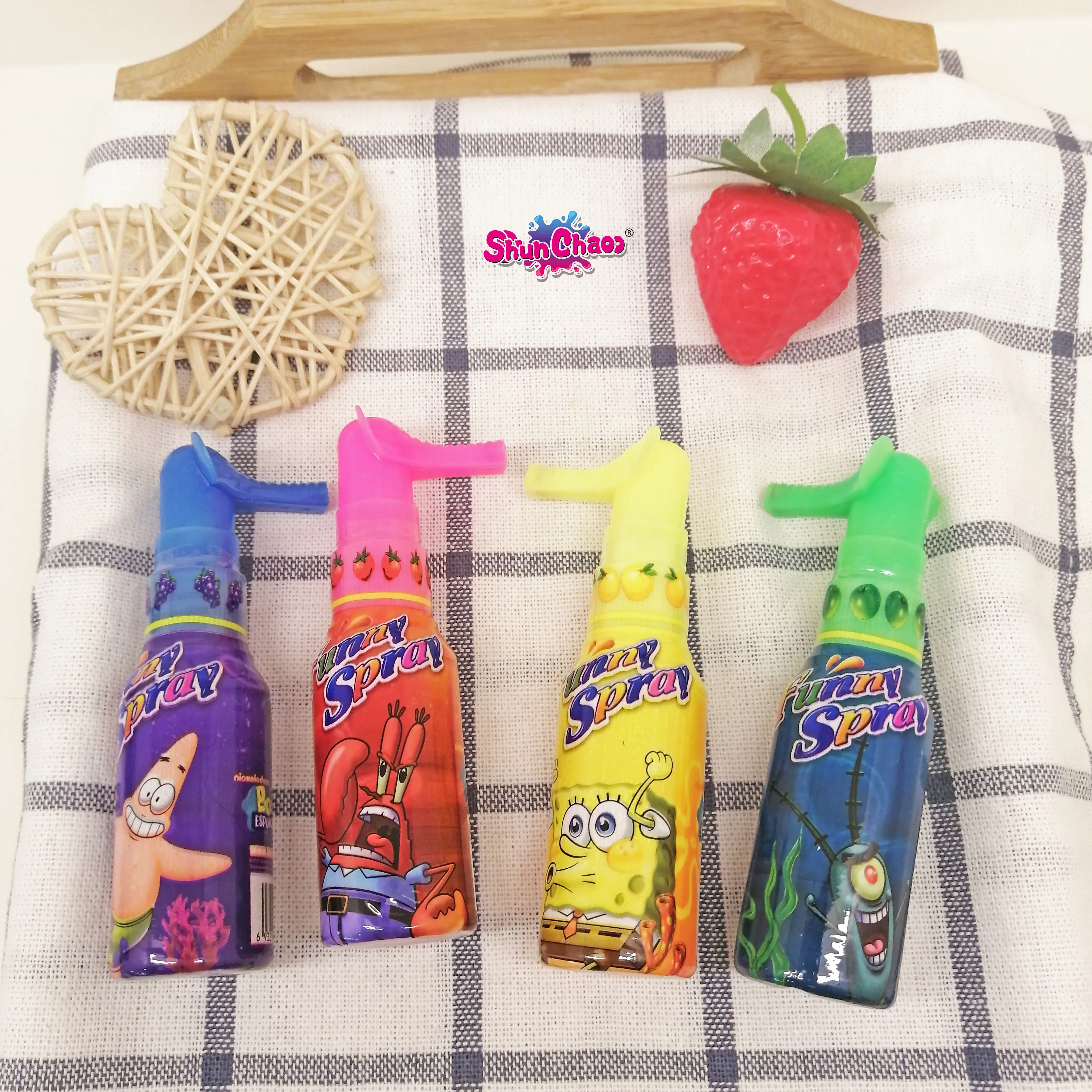 Cheap Price 25g SpongeBob SquarePants Carton Sweet AND Sour Spray Liquid Candy For India Market